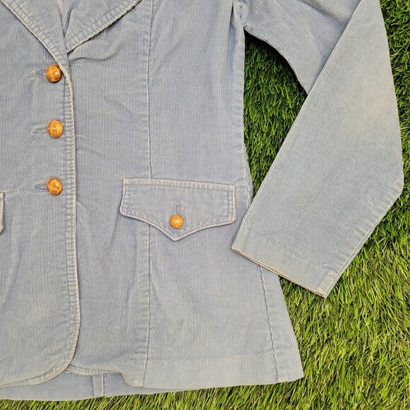 Vintage LEVIS Corduroy Coat Jacket Womens 2XS/XS 15x26 Blue - Picture 9 of 14